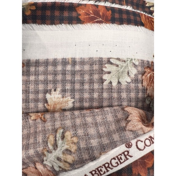 New Longaberger HTF Fall Gingham Check Fabric 2.5‎ yards Leaves Autumn Vintage - Picture 6 of 6
